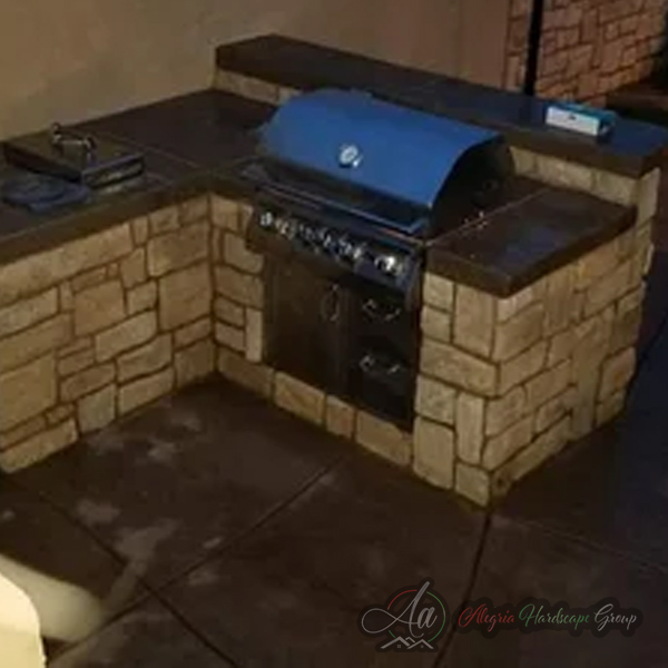 Luxury backyard living project by Alegria Hardscape Group