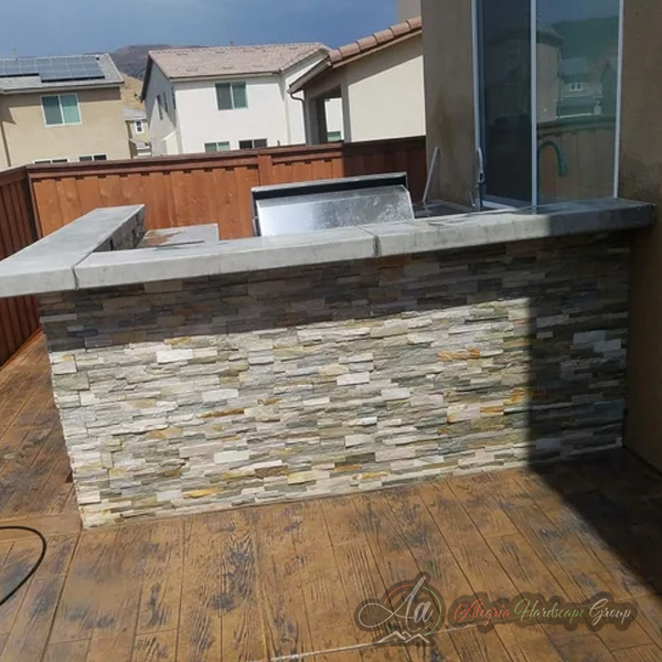 Outdoor living and backyard transformation by Alegria Hardscape Group